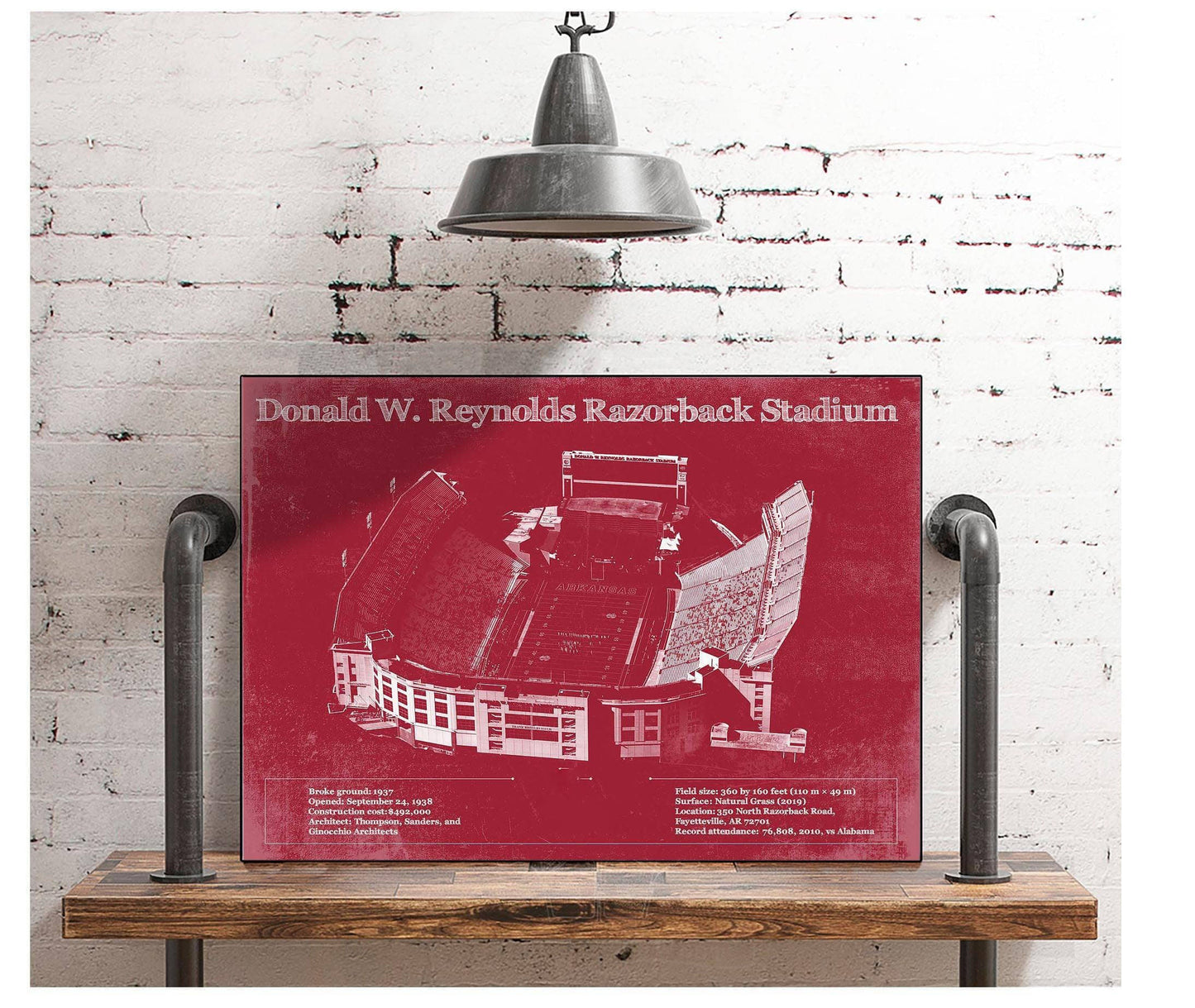 Donald W. Reynolds Razorback Stadium Art - Arkansas Razorbacks Football Art