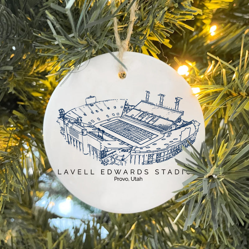 LaVell Edwards Stadium - BYU Cougars football,College Football Ceramic Christmas Ornament