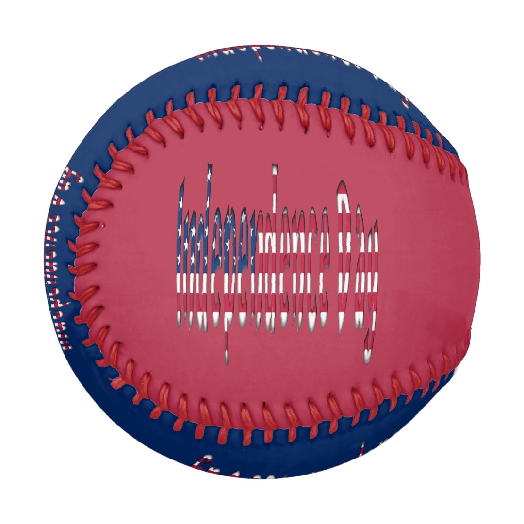 Independence Day Stars and Stripes Typography USA Baseball
