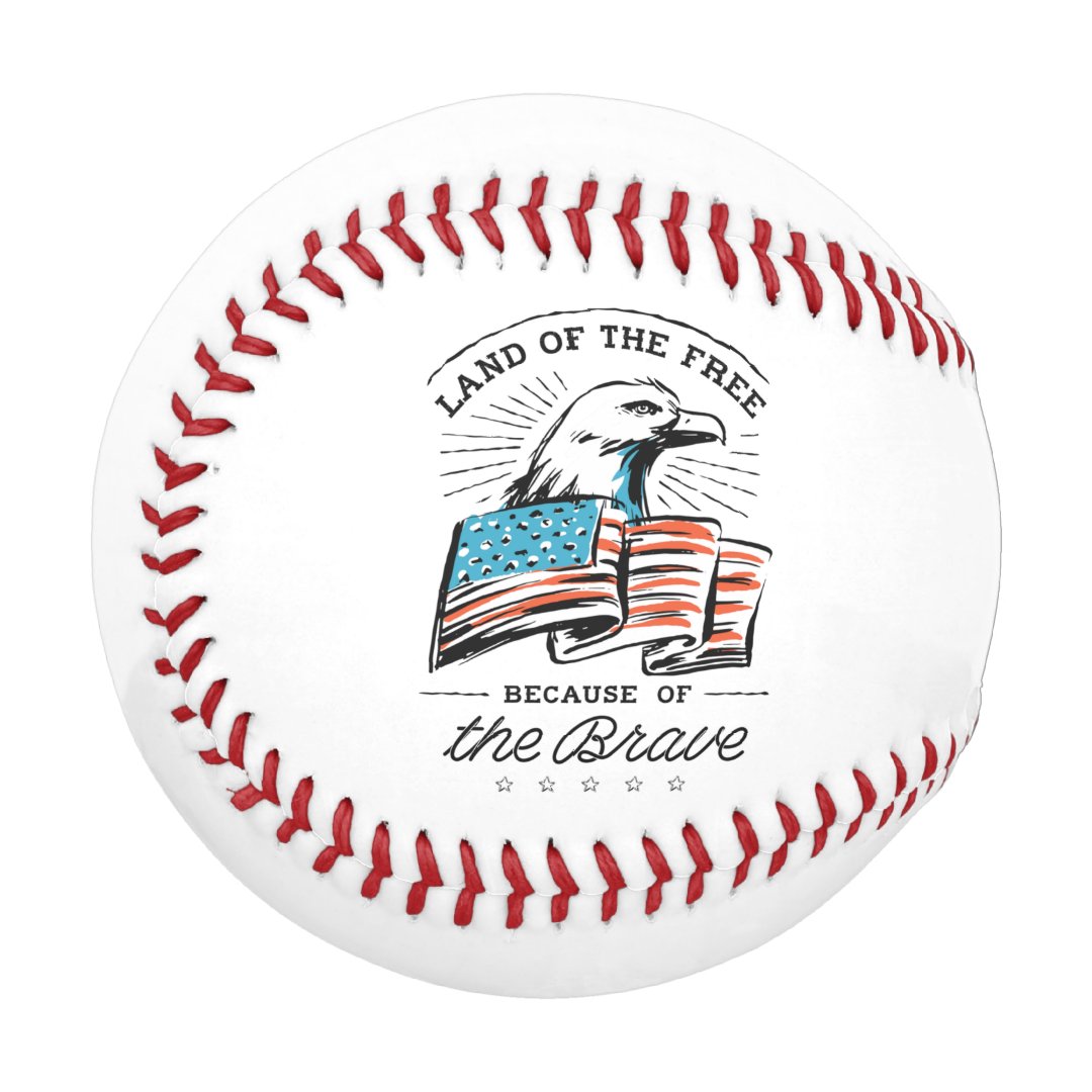 Baseball 4th July Independence Day America flag