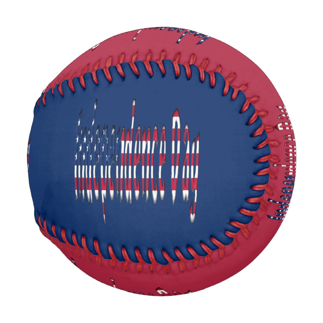 Independence Day Stars and Stripes Typography USA Baseball