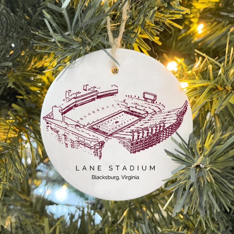 Lane Stadium - Virginia Tech Hokies football,College Football Ceramic Christmas Ornament