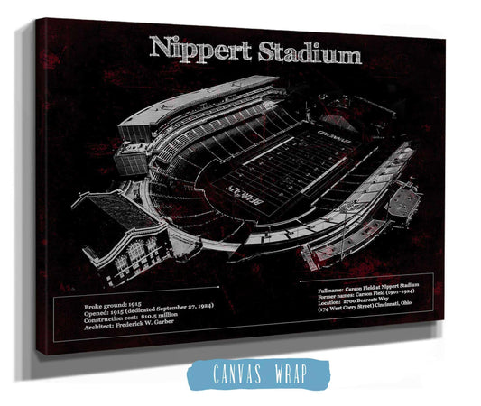 Cincinnati Bearcats - Vintage Nippert Stadium Team Color Art Print