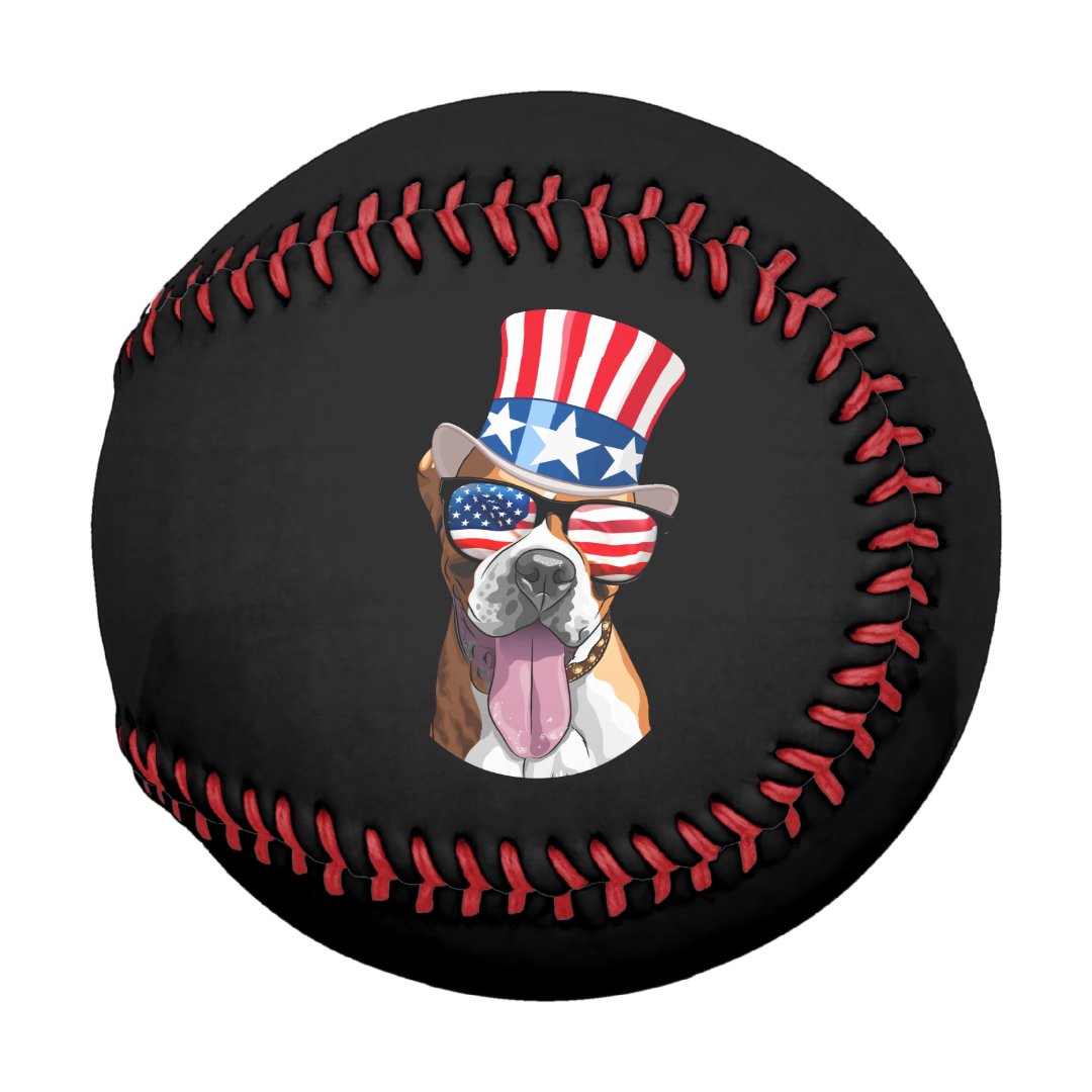 Boxer Dog USA Flag Hat Glasses 4th of July Baseball
