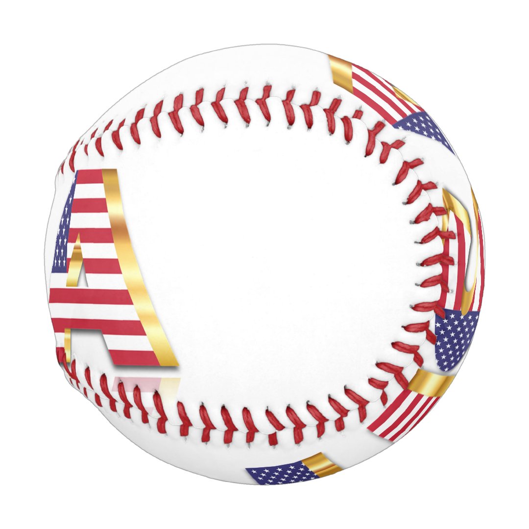 USA - United States of America - Flag - Patriotic Baseball