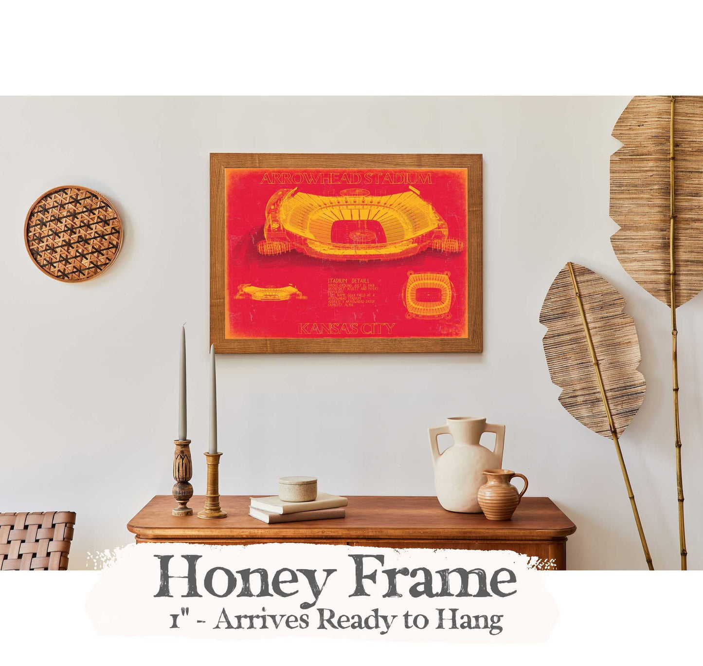 Arrowhead Stadium Wall Art - Kansas City Chiefs Blueprint Football Stadium Print