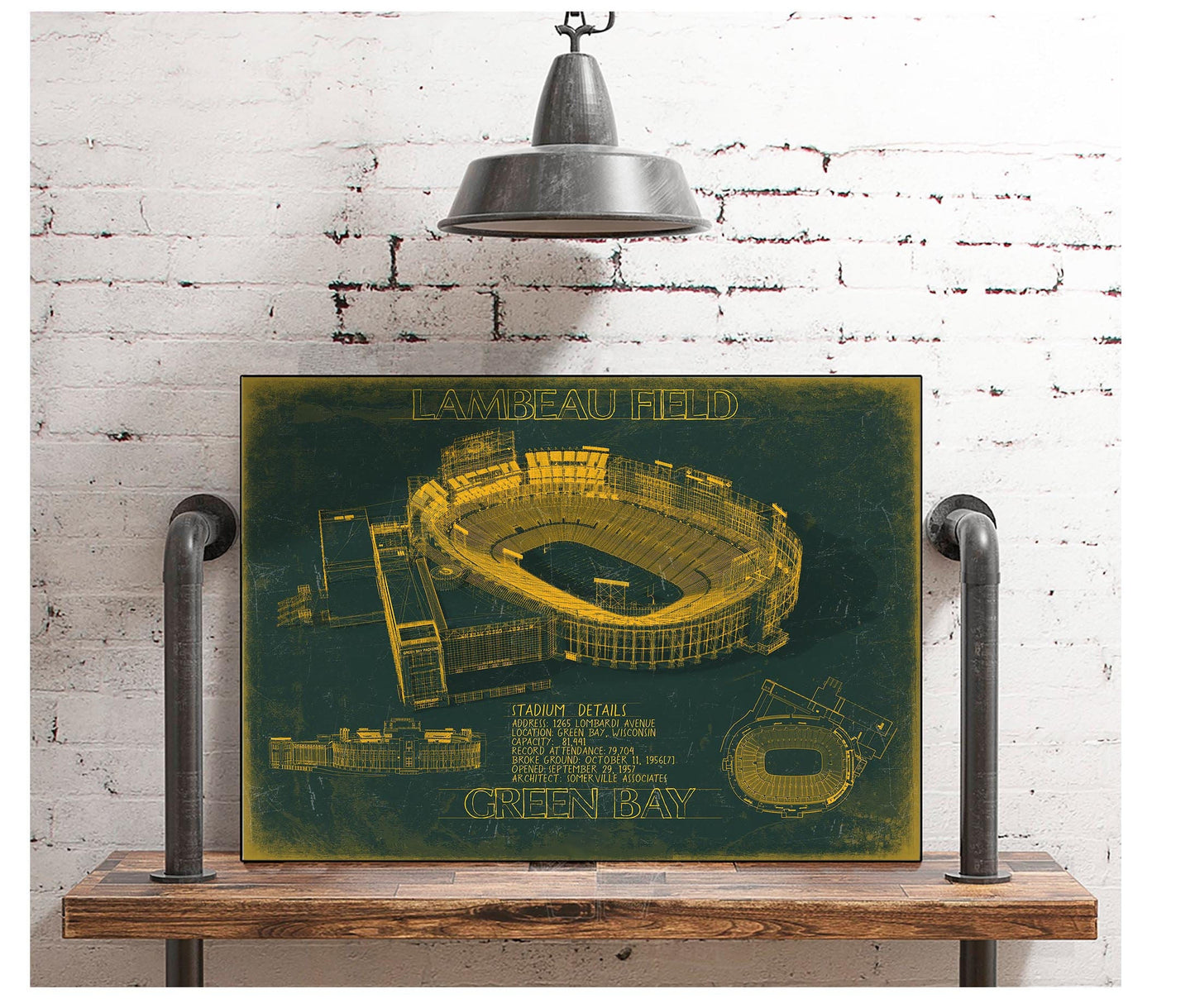 Lambeau Field Wall Art - Original Green Bay Packers Print