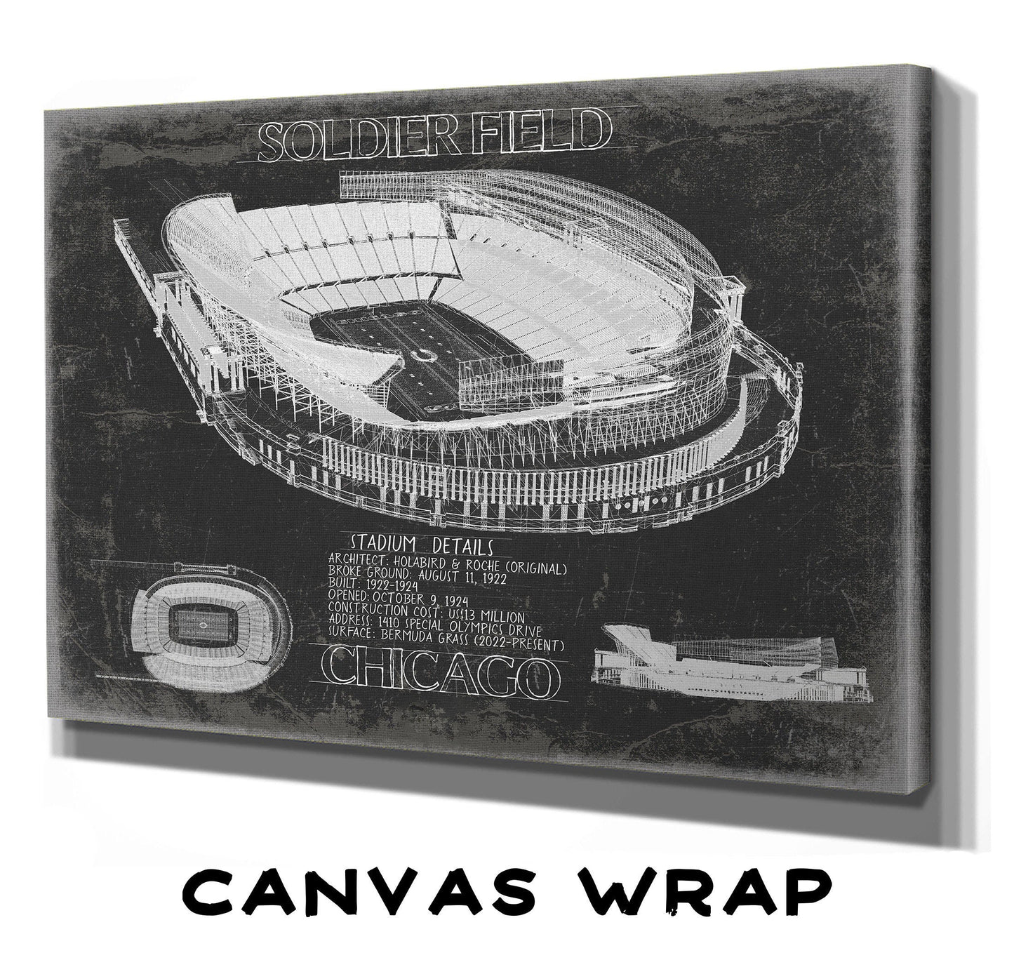 Soldier Field Wall Art - Original Chicago Bears Stadium Print