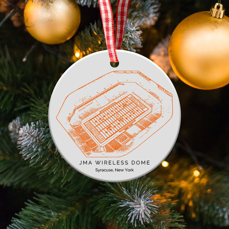 JMA Wireless Dome - Syracuse Orange football,College Football Ceramic Christmas Ornament