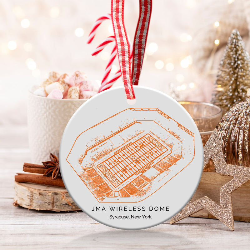JMA Wireless Dome - Syracuse Orange football,College Football Ceramic Christmas Ornament