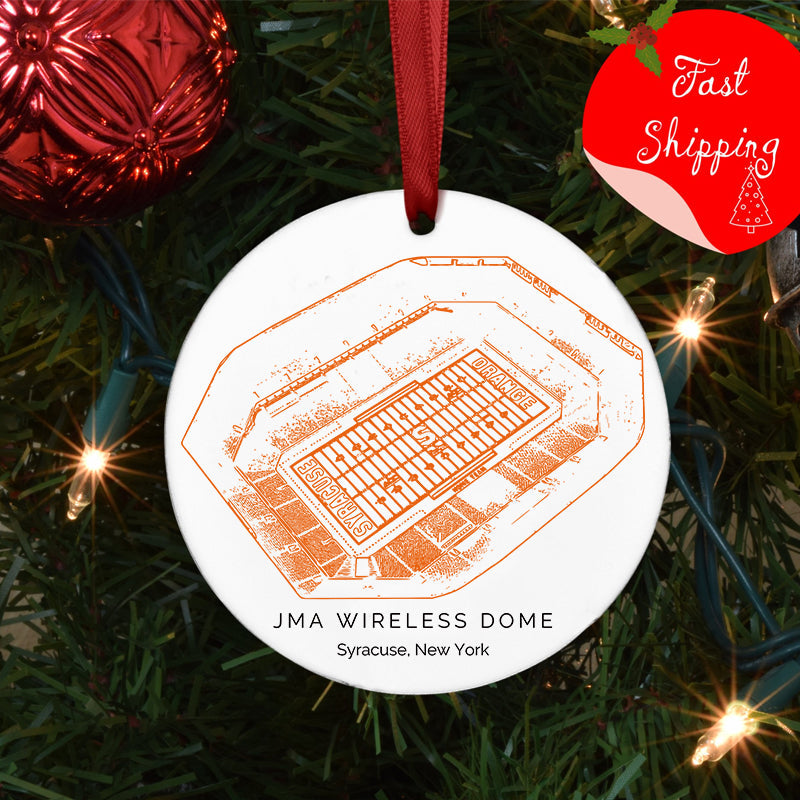 JMA Wireless Dome - Syracuse Orange football,College Football Ceramic Christmas Ornament