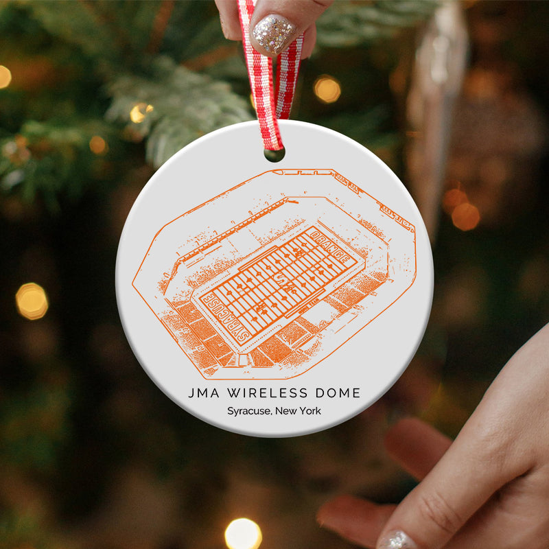 JMA Wireless Dome - Syracuse Orange football,College Football Ceramic Christmas Ornament