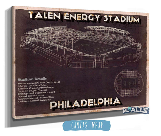 Philadelphia Union F.C. - Vintage Talen Energy Stadium MLS Soccer Print