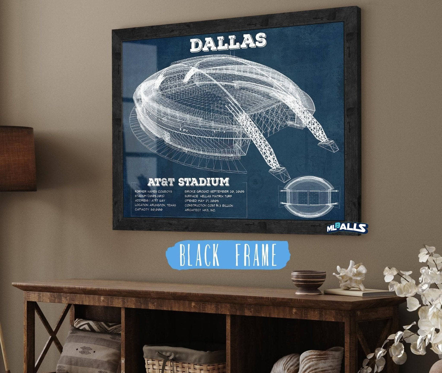 Dallas Cowboys - AT&T Stadium - Vintage Football Print