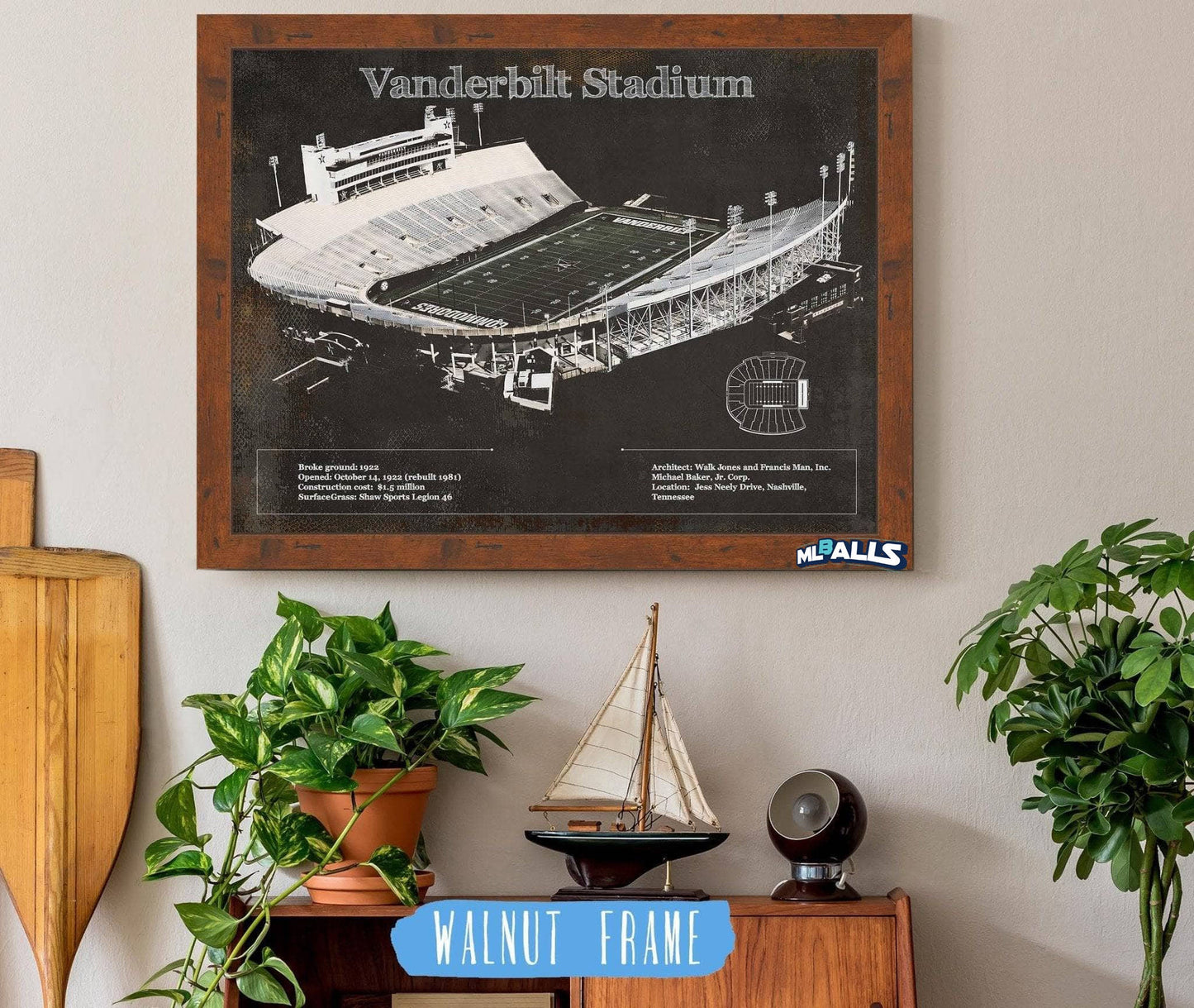 Vanderbilt Commodores Football Art - Vanderbilt Stadium Wall Art