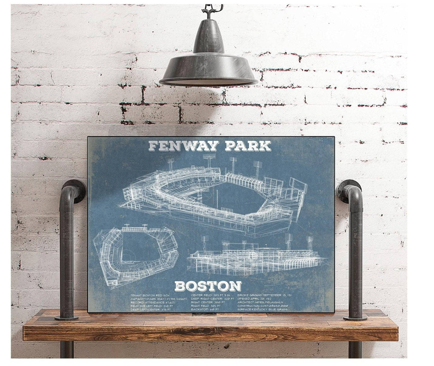 Vintage Boston Red Sox - Fenway Park Baseball Print