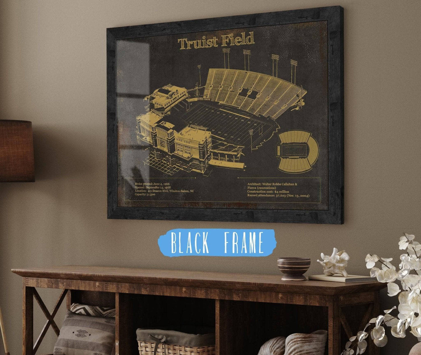 Wake Forest Football Art - Truist Field Vintage Wall Art