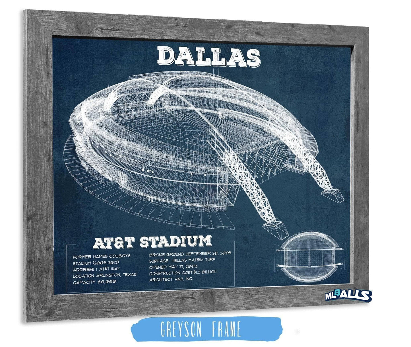 Dallas Cowboys - AT&T Stadium - Vintage Football Print
