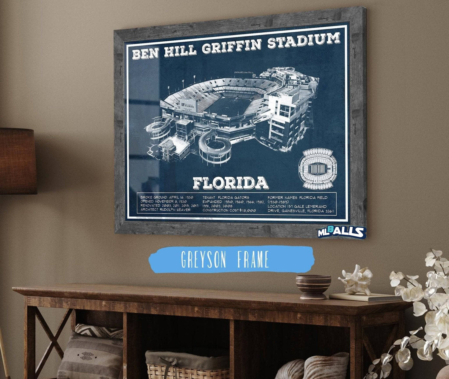 Ben Hill Griffin Stadium Art - University of Florida Gators Vintage Stadium Art Print