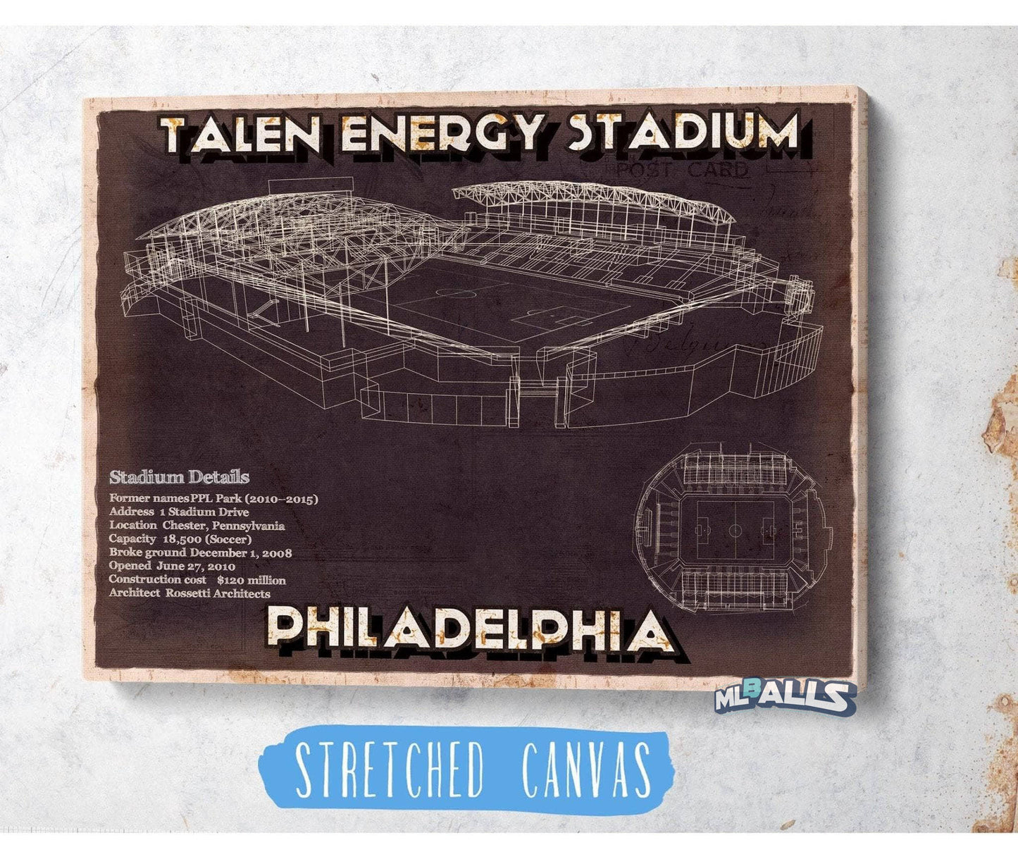 Philadelphia Union F.C. - Vintage Talen Energy Stadium MLS Soccer Print
