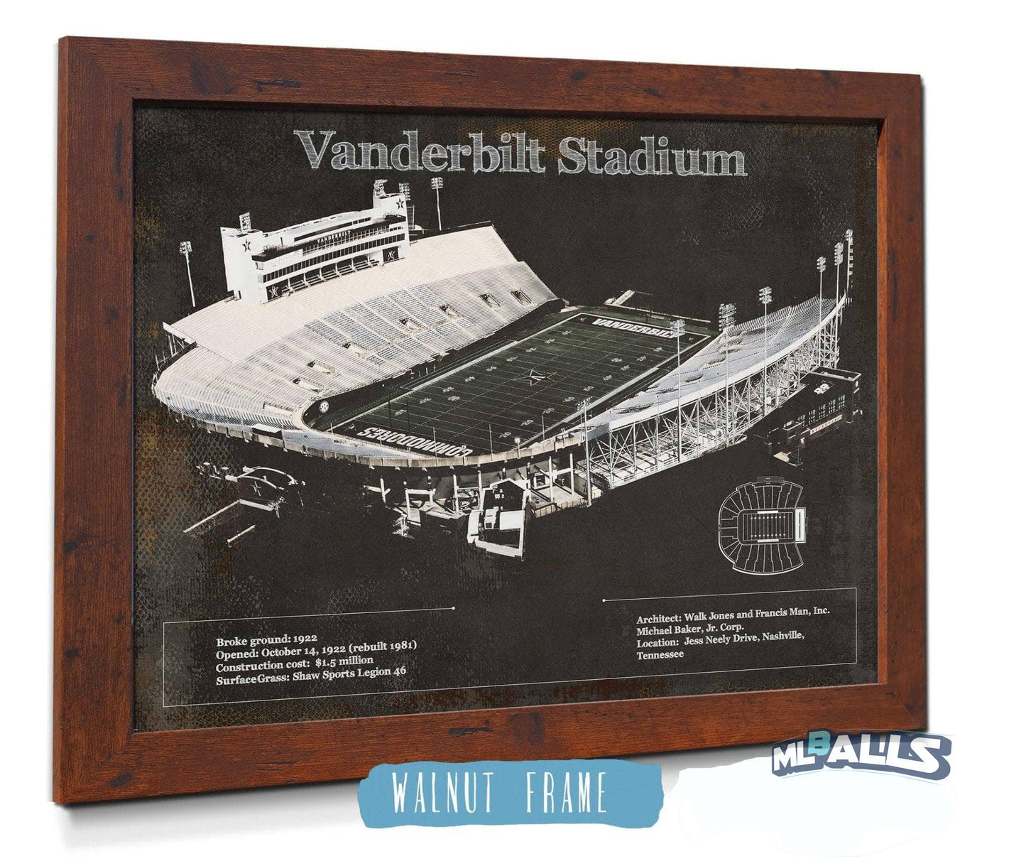 Vanderbilt Commodores Football Art - Vanderbilt Stadium Wall Art