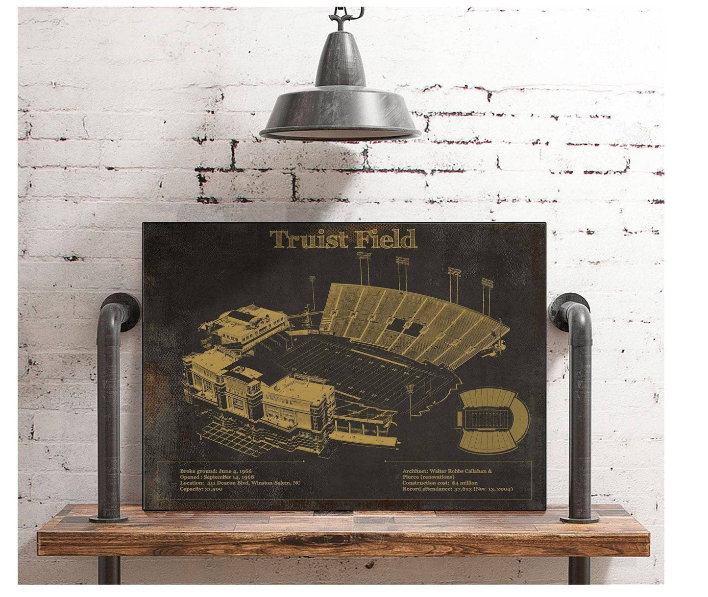 Wake Forest Football Art - Truist Field Vintage Wall Art
