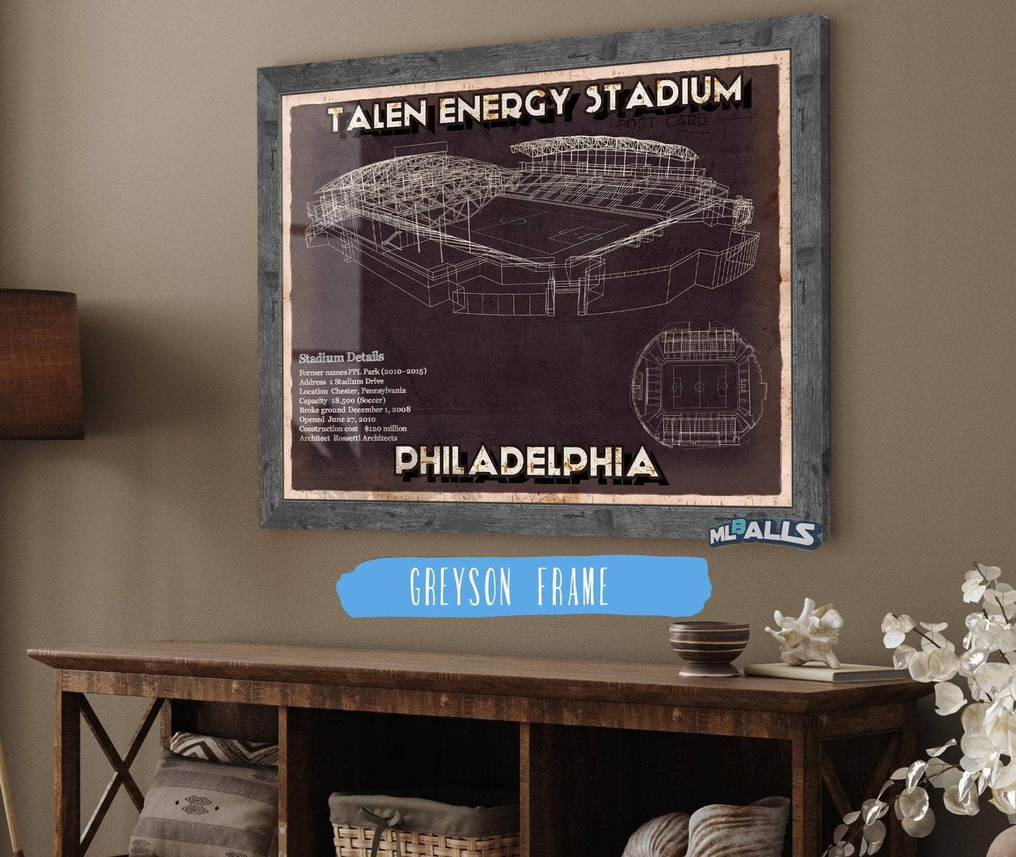 Philadelphia Union F.C. - Vintage Talen Energy Stadium MLS Soccer Print