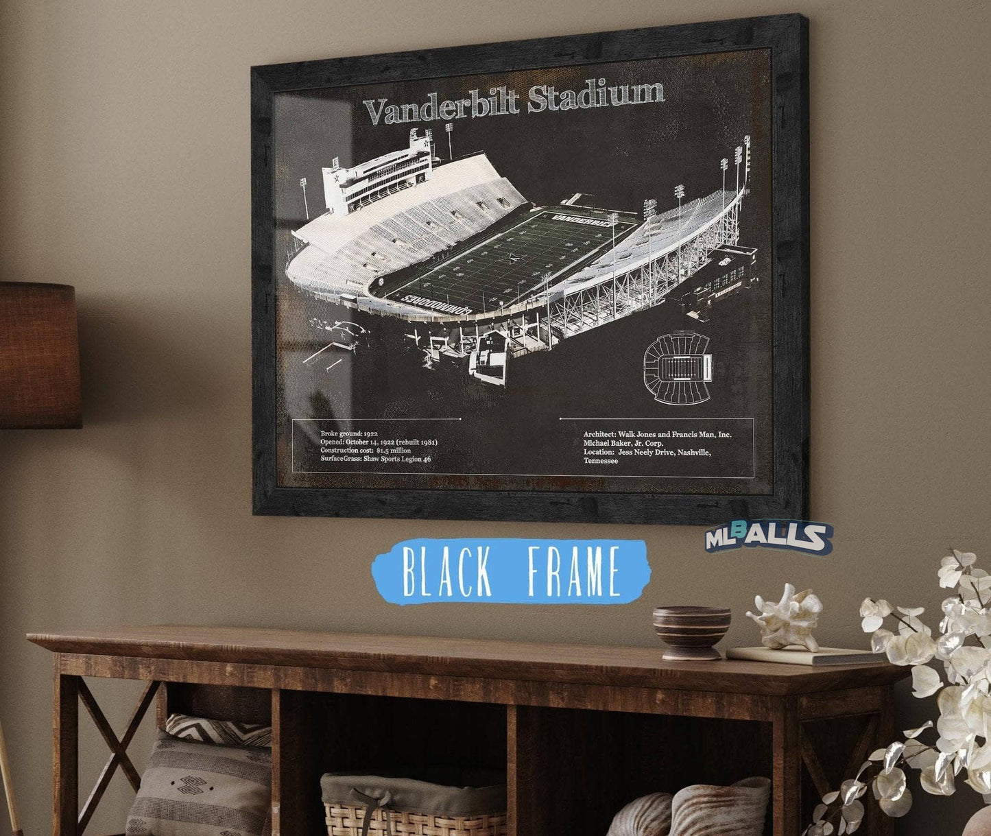 Vanderbilt Commodores Football Art - Vanderbilt Stadium Wall Art