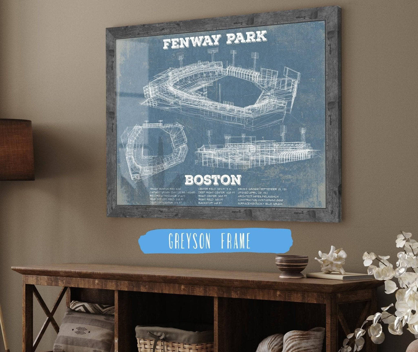 Vintage Boston Red Sox - Fenway Park Baseball Print