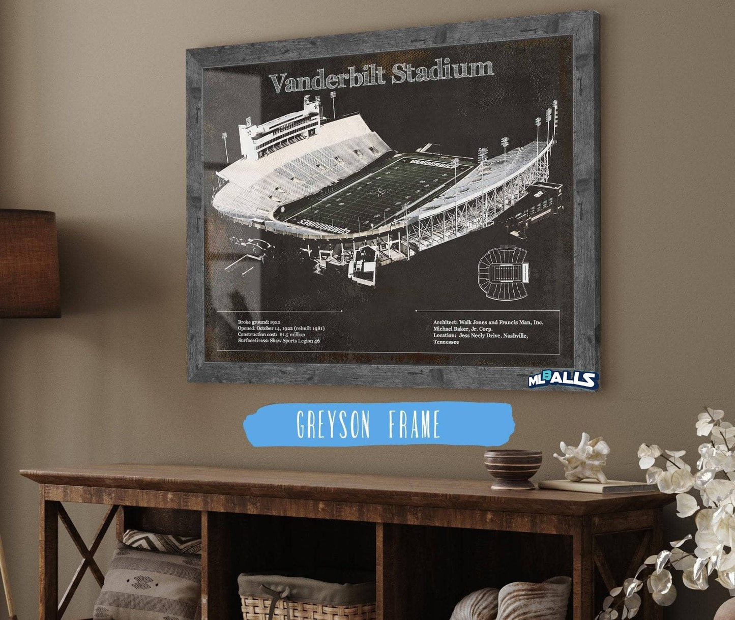 Vanderbilt Commodores Football Art - Vanderbilt Stadium Wall Art