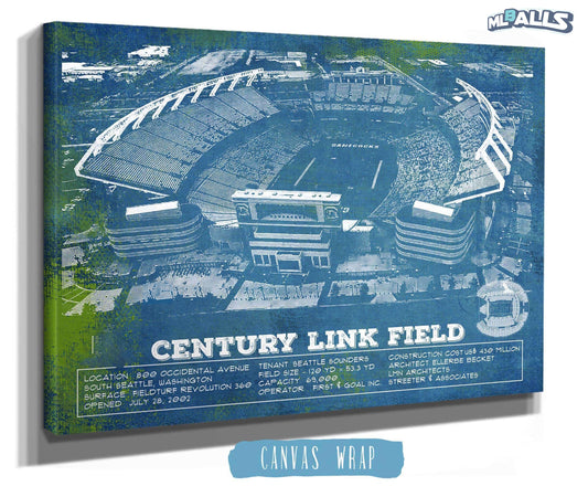 Williams-Brice Stadium Art - South Carolina Gamecocks - Vintage Blueprint Art Chart