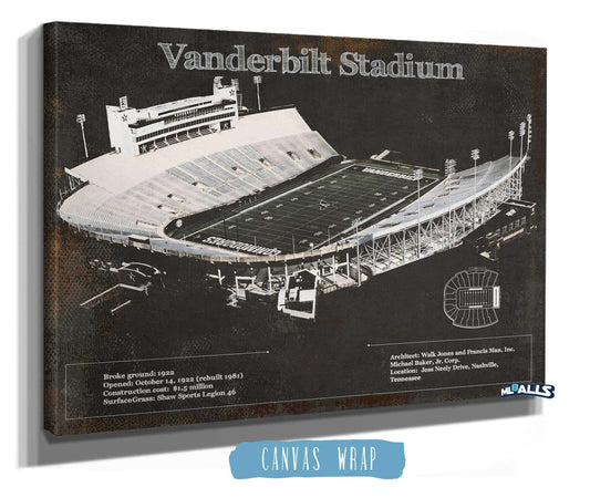 Vanderbilt Commodores Football Art - Vanderbilt Stadium Wall Art