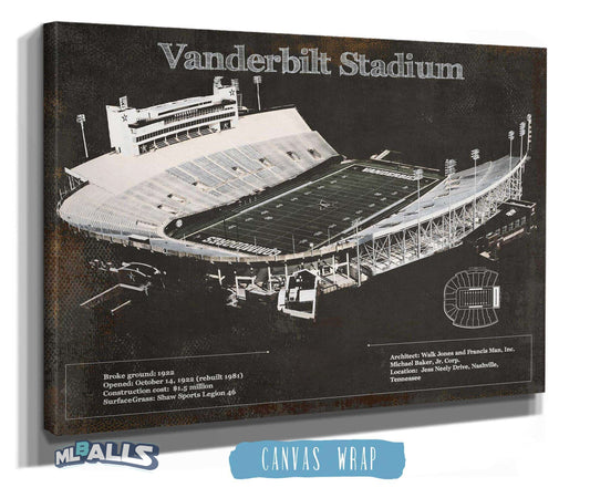 Vanderbilt Commodores Football Art - Vanderbilt Stadium Wall Art